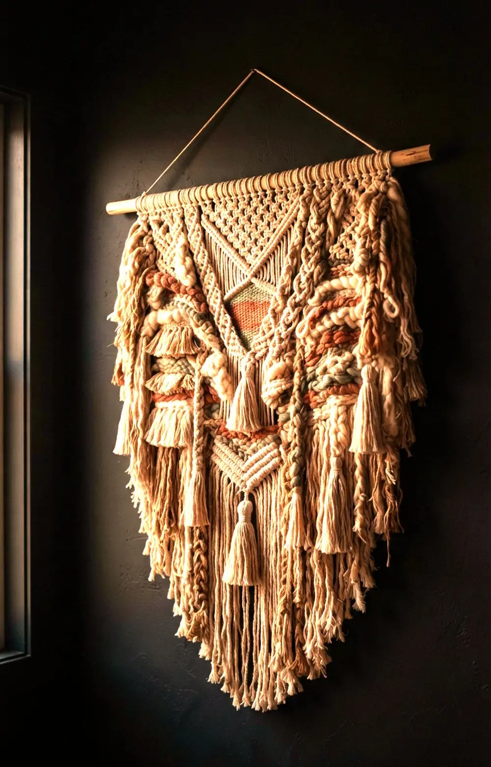 Handwoven macramé wall hanging