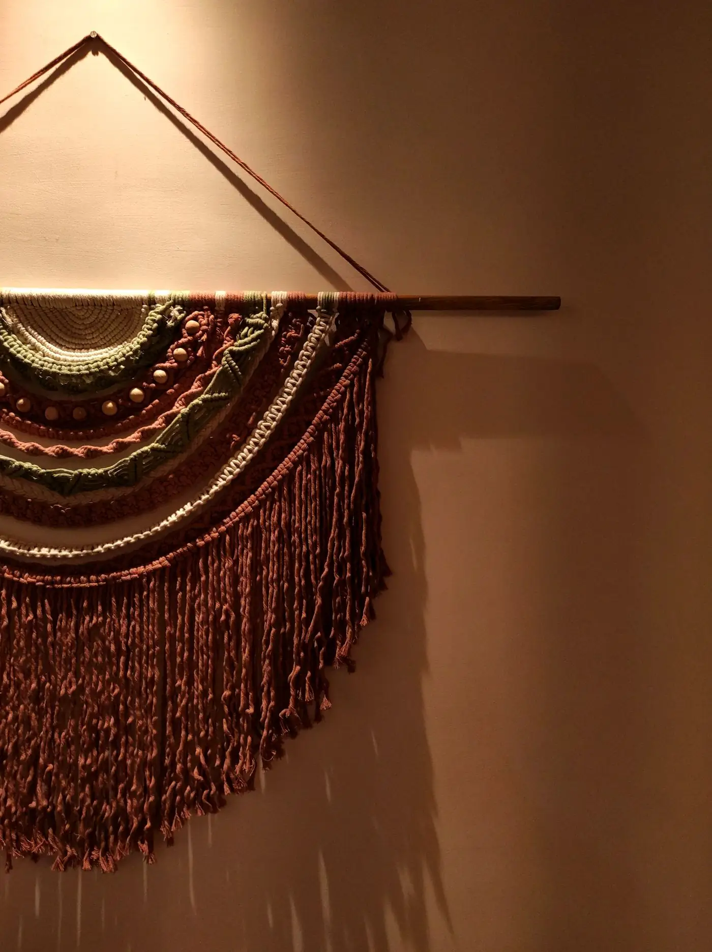 Handwoven macramé piece